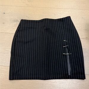 Black Safety Pin stripe Skirt